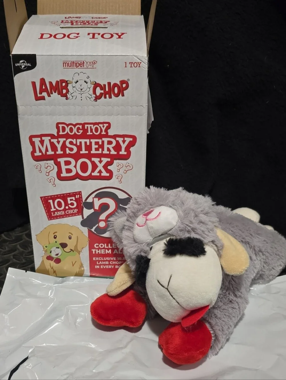Lamb Chop Mystery Box Dog Toy